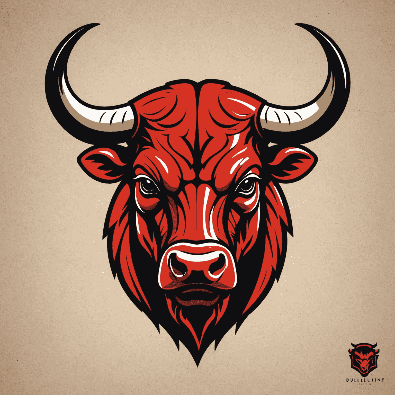 BullCline logo featuring a stylized bull head in red and black