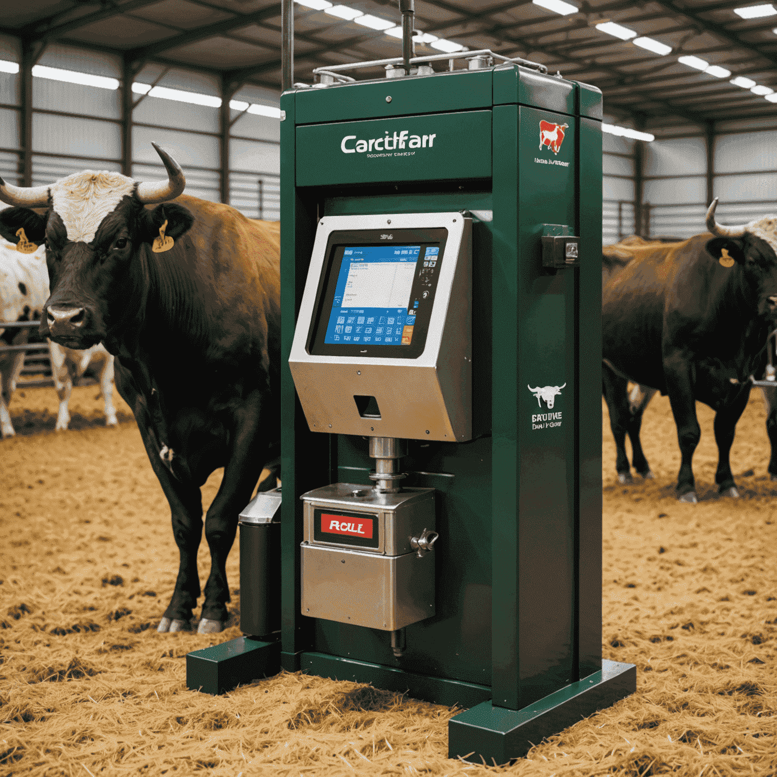 An advanced automated feeding system for bulls, with digital controls and precision dispensers